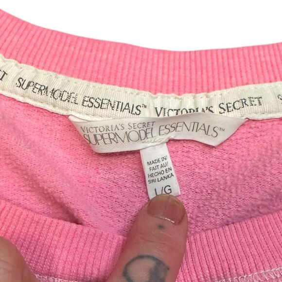 VICTORIA’S SECRET Women’s Pink Supermodel Essentials 3/4 Sleeve Pullover Sweatsh - Picture 3 of 5